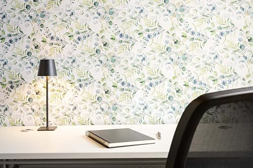 Main Street Peel and Stick Wallpaper Sheets, Eucalyptus, 12-Pack - style: Eucalyptus