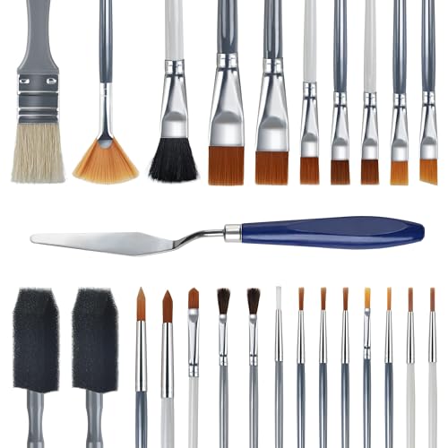 Halobios 26PCS Painting Brushes Set, 5 Sets of Professional Painting Brushes for Acrylic Painting, Artist Paintbrushes for Body Face Rock Canvas, Children Adult Drawing Arts Crafts Supplies - size: 26PCS