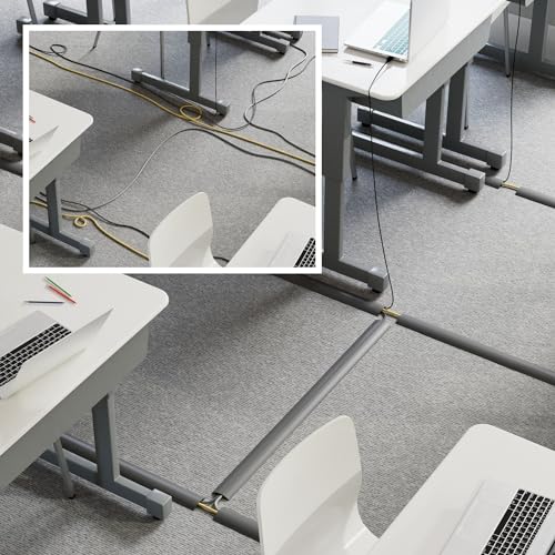D-Line Cable Protector, 1/2 in H, 6 ft L, 2-3/8 in W, 1 Channel, PVC, Gray CC-4-1 Each - color: Gray, size: 6 Feet