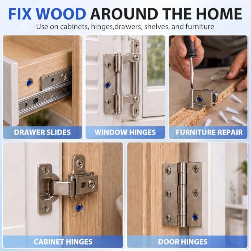 Bokon 30 Pcs Wood Anchor, Stripped Screw Hole Repair Kit,Blue - color: Blue