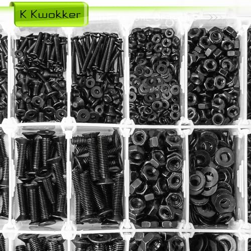 2410Pcs M2 M3 M4 M5 Nuts and Bolts Assortment Kit 4MM to 20MM Upgraded Zinc Plated Hex Flat Head Cap Metric Machine Screws, 10.9 Alloy Steel Bolts and Nuts Kit w/Lock Washers for Screws - size: L. M2 M3 M4 M5