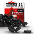 X-Protector Screw On Rubber Feet - 32 PCS 0.95" - Non Slip Furniture Pads - size: 0.95"
