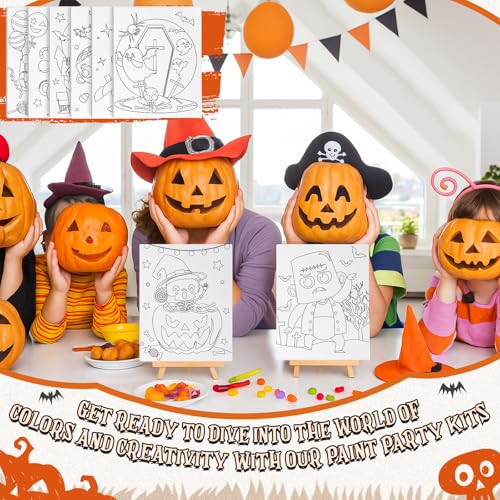 Sherr 140 Pcs 20 Set Pre Drawn Canvas Painting Kit, Halloween - style: Halloween