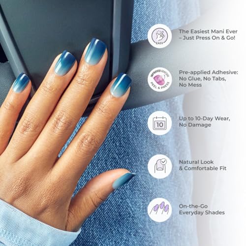 Kiss Impress No Glue Mani Press On Nails Kit, Over You, 30 Red Peel and Stick Nails, Super Slim Short Squoval, Glossy Gel Finish, PureFit Technology, Includes Prep Pad, Manicure Stick & Mini File - size: 1 Count (Pack of 30), style: Solid