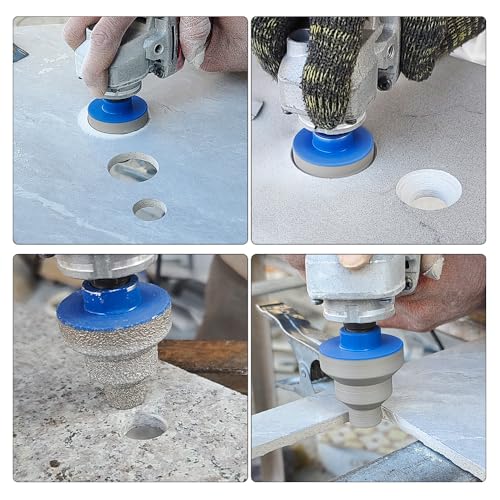LOZLIN 20/35/55mm Dry Wet Diamond Hole Saw,Vacuum Brazed Step Drill Bit 5/8-11 Thread Anti Chip Hole Opener for Tile Porcelain Granite Marble Quartz Stone Drilling for Angle Grinder
