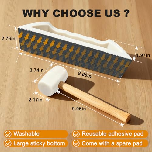 Floor Gap Fixer Tool Kit, Nylon Mallet & Plank Grabber, Laminate Repair - style: Plank Grabber with Rubber Hammer
