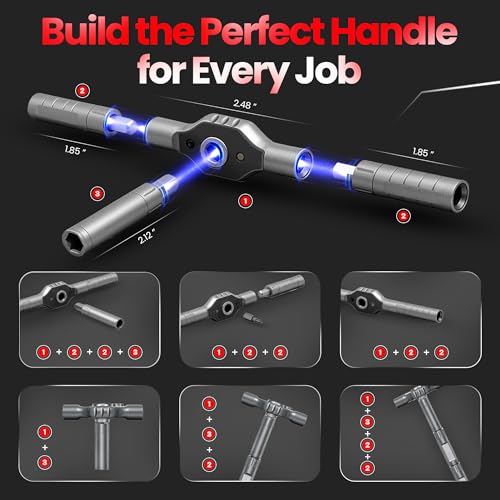34 in 1 Magnetic Screwdriver Set, Magnetic Ratchet Screwdriver Set with Multi-Bit Ratcheting Handle & Bit Magnetizer, Compact Repair Tool Kit with Storage Case for Furniture, Computer, Bicycle and DIY - size: 34 in 1