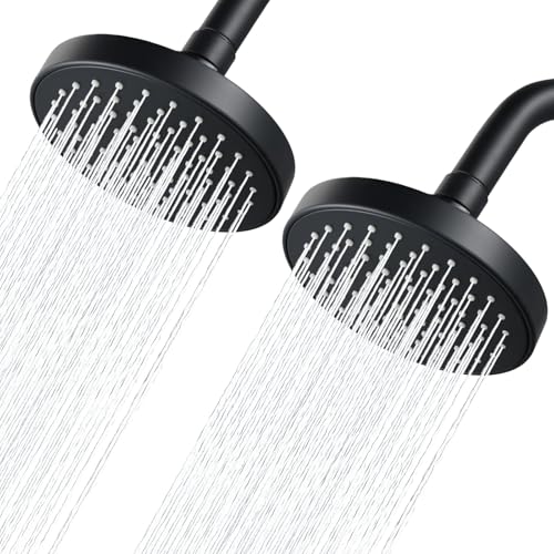 High Pressure Shower Head - 4.7“ Powerful Bathroom Pressure Boosting Rain Showerhead - Perfect Universal Replacement for Rainfall Shower Heads (2 Pack,Matte Black) - style: 2 Pack Black