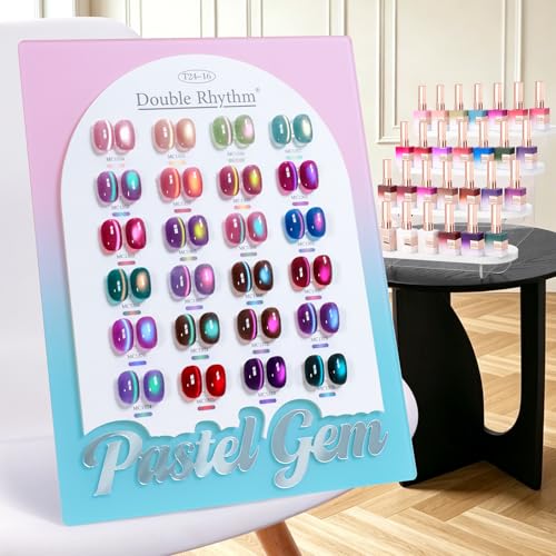 Double Rhythm 28Pcs 0.5Oz Cat Eye Gel Nail Polish Set Same Color Same Bottle Gel Polish Kit Nail Art Manicure Salon DIY at Home for Women (T24-16) - color: Ethereal Aurora