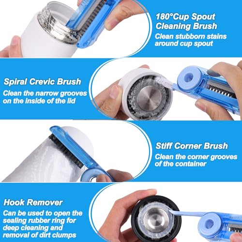 XANGNIER 4 in 1 Multifunctional Cleaning Brush,Water Bottle Cleaner Brush - color: 4 in 1 Multifunctional Cleaning Brush-3 Pack