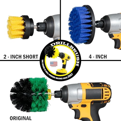 Drillbrush Shower Scrubber Drill Attachment - Car Detailing Tools - - color: Yellow, Green, Blue