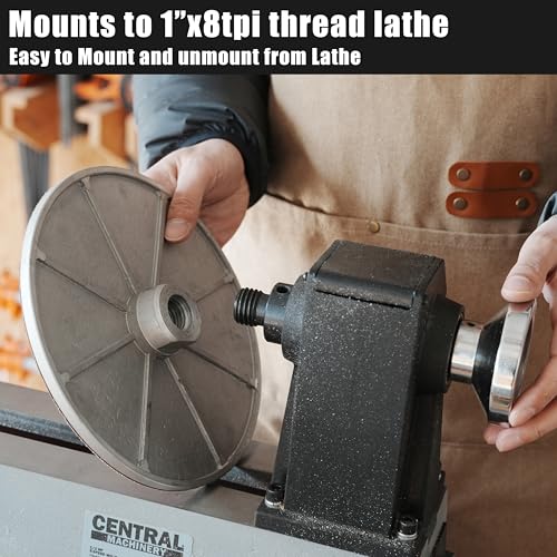 Lathe Mounted Disc Sander for 10 inch and 12 inch Woodtuning Lathe with Thread 1"X8TPI, Sanding Accessory, 9 inch Disc Sander. - color: Dsl-9b