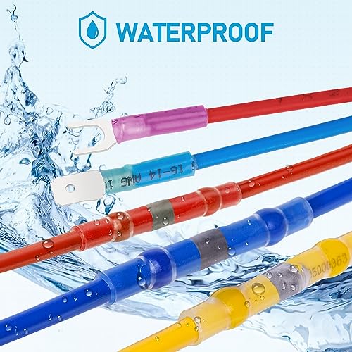 TICONN 1250 Pcs Heat Shrink Wire Connectors, Marine Crimp Ring Terminal Kit - style: 1250PCS Combo