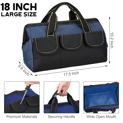 Sanwuta 3 Pack 18 Inch Tool Bags, Classic, Blue - color: Blue, size: 18 Inch, style: Classic