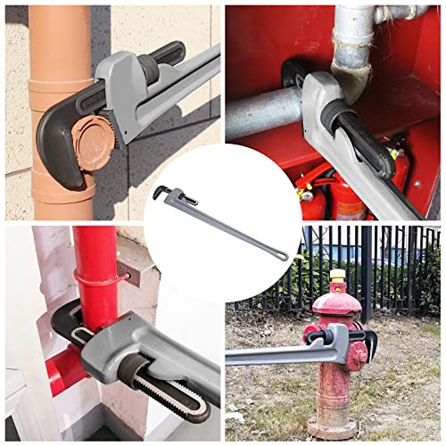 48 Inch Aluminum Pipe Wrench, 8"/200mm Adjustable Jaw Capacity, Heavy Duty Straight Handle Plumbing Wrenches Plumbers Tool, Exceed the Standard GGG (48-INCH) - size: 48-IN, style: Straight