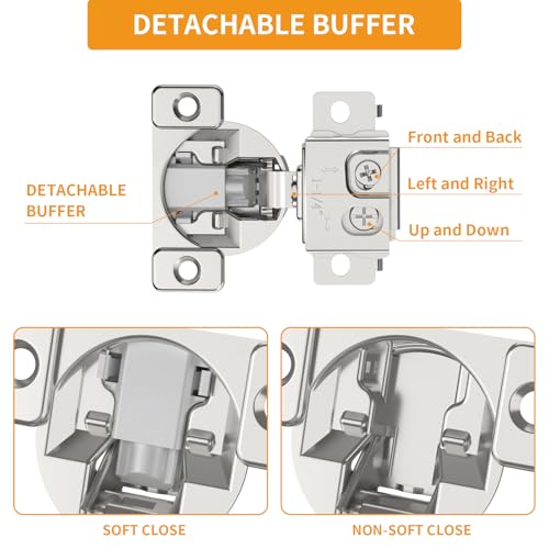 Chibery 20 Pack Face Frame Cabinet Hinges, 1-1/4" Overlay, Soft Close, 105° - size: 1-1/4 Inch Overlay