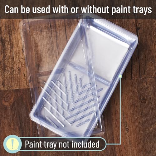 Bates- Paint Tray Liner, 4 Inch, 12 Pack, Clear, Plastic Disposable Paint Tray for Painting Walls - color: Clear, size: 12 Pack 4 Inch