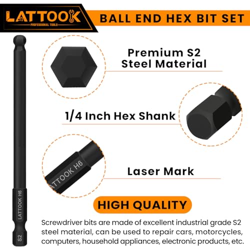 Metric & SAE Ball End Hex Bit Set with Ratcheting T Handle Bit Driver - style: 22PCS Ball Hex Bits+T Handle