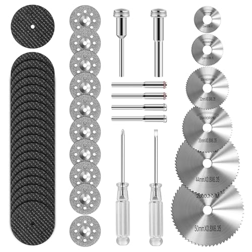 44 Pcs Cutting Wheel Set Compatible with Plastic for Rotary Tool - color: Sliver