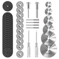 44 Pcs Cutting Wheel Set Compatible with Plastic for Rotary Tool - color: Sliver