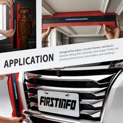 FIRSTINFO Metal-LOCK-Powerful-Magnet -Attached 20 inch (508mm) Lockable & Twin Scale Widen Profile Contour Shape Duplicator Gauge Convenient for Magnetic Attraction