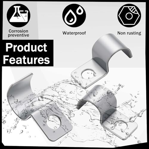 Yaocom 100 Pcs Silver Cable Screw Clips 1/2 Inch, Zinc Steel Wire Clamps - color: Silver, size: 1/2 inch