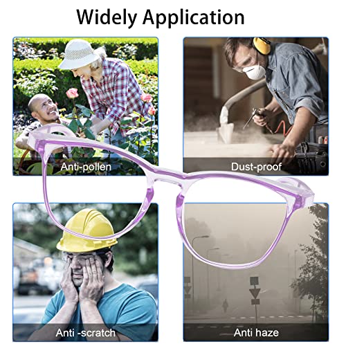 Safety Glasses for Men Women Nurses Anti Fog Stylish Fashion Comfortable Goggles with Side Shields Eye Protection for Adult - color: Purple