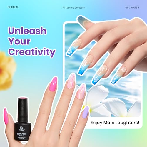 Beetles Gel Nail Polish Set, 63 PCS 55 Colors Gel Polish Kit with Base Coat - color: Vibrant Holiday - 55 Colors (63 Pcs)