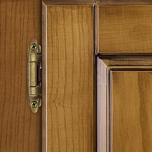6 Pack (3 Pairs) Antique Brass Inset Hinges Self Closing Hidden Cabinet - color: Antique Brass, size: 6 Pack (3 Pairs)
