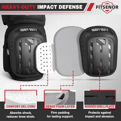 Knee Pads for Work, Professional Knee Pads for Men, Black - color: Black