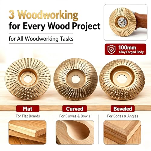 Angle Grinder Polishing Pad,Tungsten Carbide Wood Grinding Disc,Wood Grinding Carving Disc for 4-1/2 Angle Grinder,for Wood Sanding Polishing and Surface Finishing (13pcs Set) - color: 13pcs Set