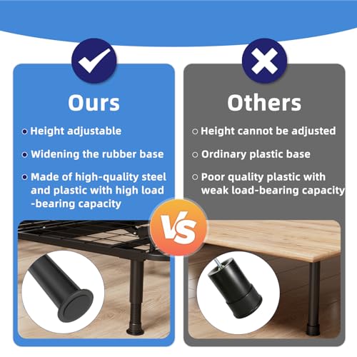 Adjustable 8-12 inch Bed Legs Metal Replacement Heavy Duty Leg M8 M10 Thread 6Pcs Support Leg for Adjustable Bed Frame, Sofa, Cupboard, Desk - size: 6Pcs