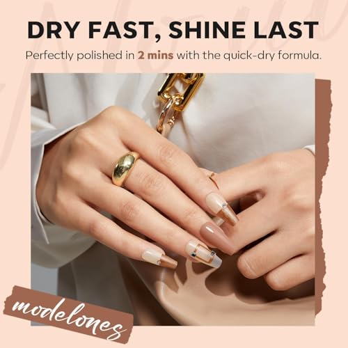 modelones 6 Colors Nude Brown Nail Polish Set, Quick Dry Mini Kit - color: A5 Maple Leaf