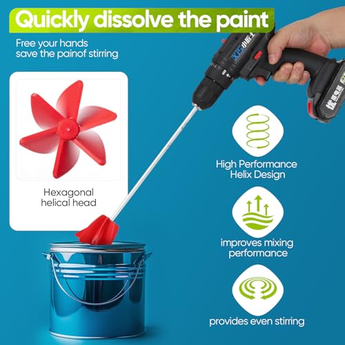 2-Pack Helix Paint Mixer Attachment for Drill 11.8", 1-5 Gal - color: 2 Pcs