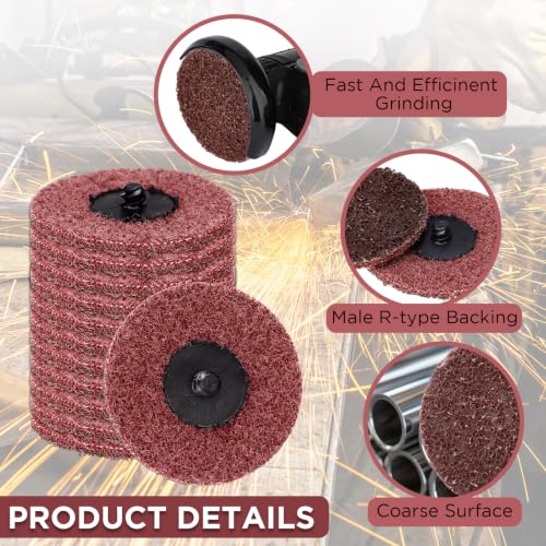 50 Pcs 3 Inch Sanding Discs Red Quick Change Sanding Discs | Nylon Surface Conditioning Grinder Wheels for Angle Grinder, Stock and Rust Removal, Grinding, Deburring - color: Red, size: 3 Inch