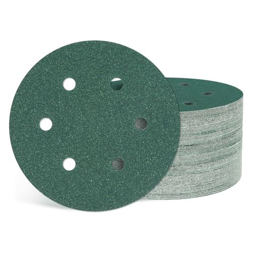 50Pcs Sanding Disc 6Inch 120Grit 6 Hole Sandpapers Green - color: Green, size: 6 Inch(120 Grit)