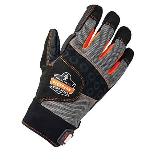 Ergodyne ProFlex 9002 Anti-Vibration Work Gloves, ANSI/ISO Certified, Full Fingered, 2XL , Black - size: XX-Large