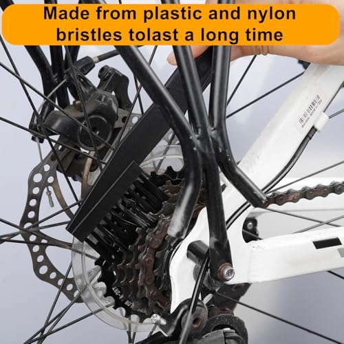 6-Piece Bike Chain Cleaner Kit with 3 Brushes & Cleaning Tools - for MTB, Motorcycle, E-Bike - Rust Removal & Maintenance
