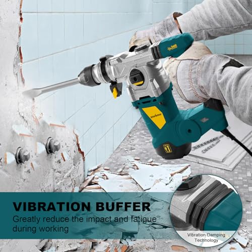 Enventor Rotary Hammer Drill with Safety Clutch, 13 A, 1-1/4 Inch SDS-Plus