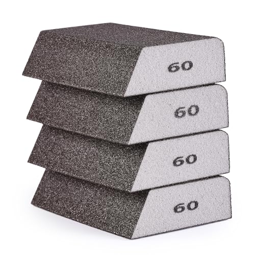 Bates- Sanding Sponge, 8 pcs, 60 Grit, Washable and Reusable, Sandpaper Block, Sanding Blocks for Wood, Sanding Pad, Drywall Sanding Block, Drywall Sanding Sponge - size: 8 Pack, 60 Grit