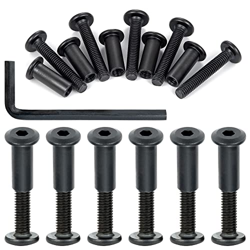 40 Sets Black Furniture Connector Bolts M6x35mm Binding Screws for Wood - color: M6x35mm-Black-D