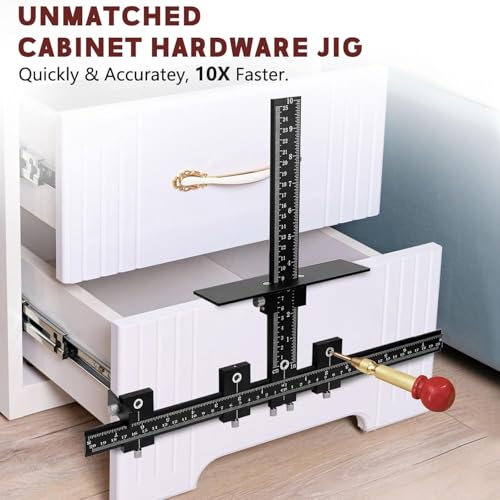 Cabinet Hardware Jig,Aluminum Alloy Cabinet Handle Template Tool-Cabinet Jig for Fast and Accurate Installation of Handles and Pulls (Black-Box) - color: BLACK-BOX