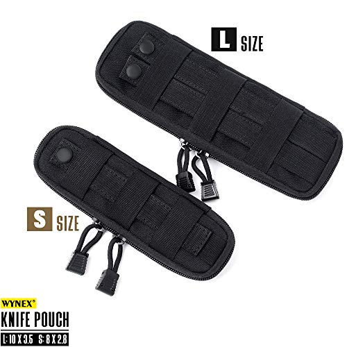 WYNEX Tactical Small Molle Pouch Nylon Knife Sheath for Belt Hunting Gear - color: Black - Small
