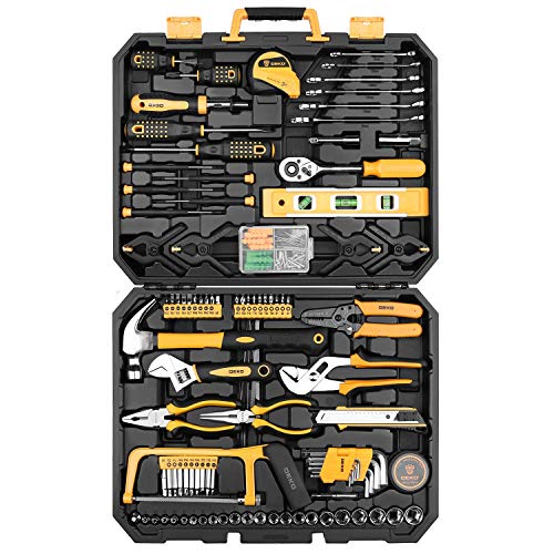 DEKOPRO 228 Piece Socket Wrench Auto Repair Tool Combination Package Mixed Tool Set Hand Tool Kit with Plastic Toolbox Storage Case - color: Yellow