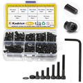 Kadrick Metric Screws Assortment,270 Pcs M4 Screw Kit,Hex Socket Head Cap Bolts, M4*6mm/8mm/12mm/16mm/20mm/30mm Screws Nuts and Washers, 12.9 Grade Alloy Steel,Black Zinc Plated,Anti Rust Upgrade - size: M4 270Pcs