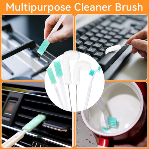 Crevice Cleaning Brush, Small Cleaning Brush Tight Spaces, 10 Pcs Ice Maker Cleaner Tools with Scrub Sponge, Ice Machine Cleaner Brush Sets