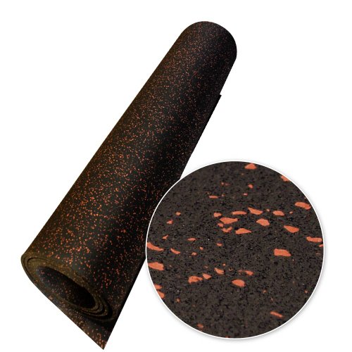 Rubber-Cal Elephant Bark Rubber Flooring - 3/16" Thick - color: Red Dot, size: 48"L x 48"W x 0.2"Th