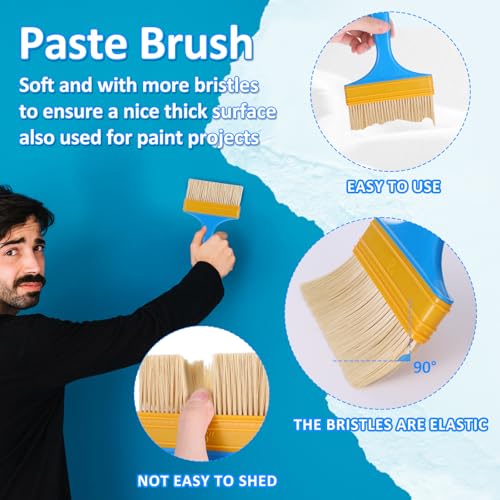 Wallpaper Smoothing Tools,Wallpaper Tool Kit with Squeegee Smoother,Seam Roller,Wallpaper Brush, Smoothing Tool Kit for Applying Peel and Stick Wallpaper, Vinyl Backsplash Tile