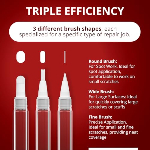 X-Protector Touch Up Paint Pen Kit, 6 Fillable Pens with 3 Types of Brushes - style: Pack of 6, Fillable