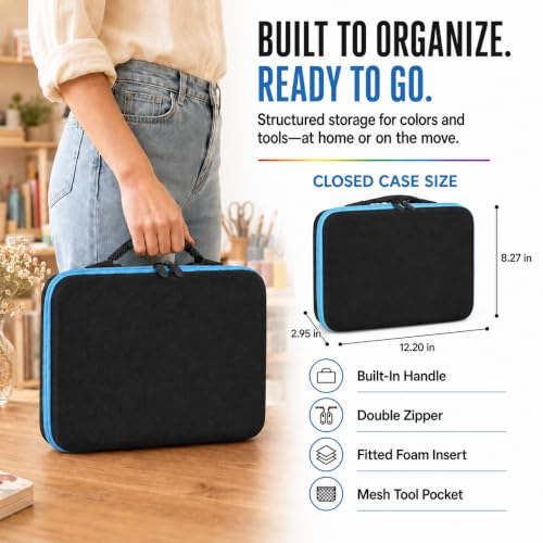 MERATIA Diamond Art Painting Storage Case Organizer, 80 Slots Containers - color: Blue 80 Slots